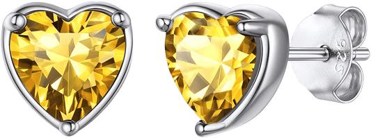Silvora Jewellery - Birthstone heart stud earrings