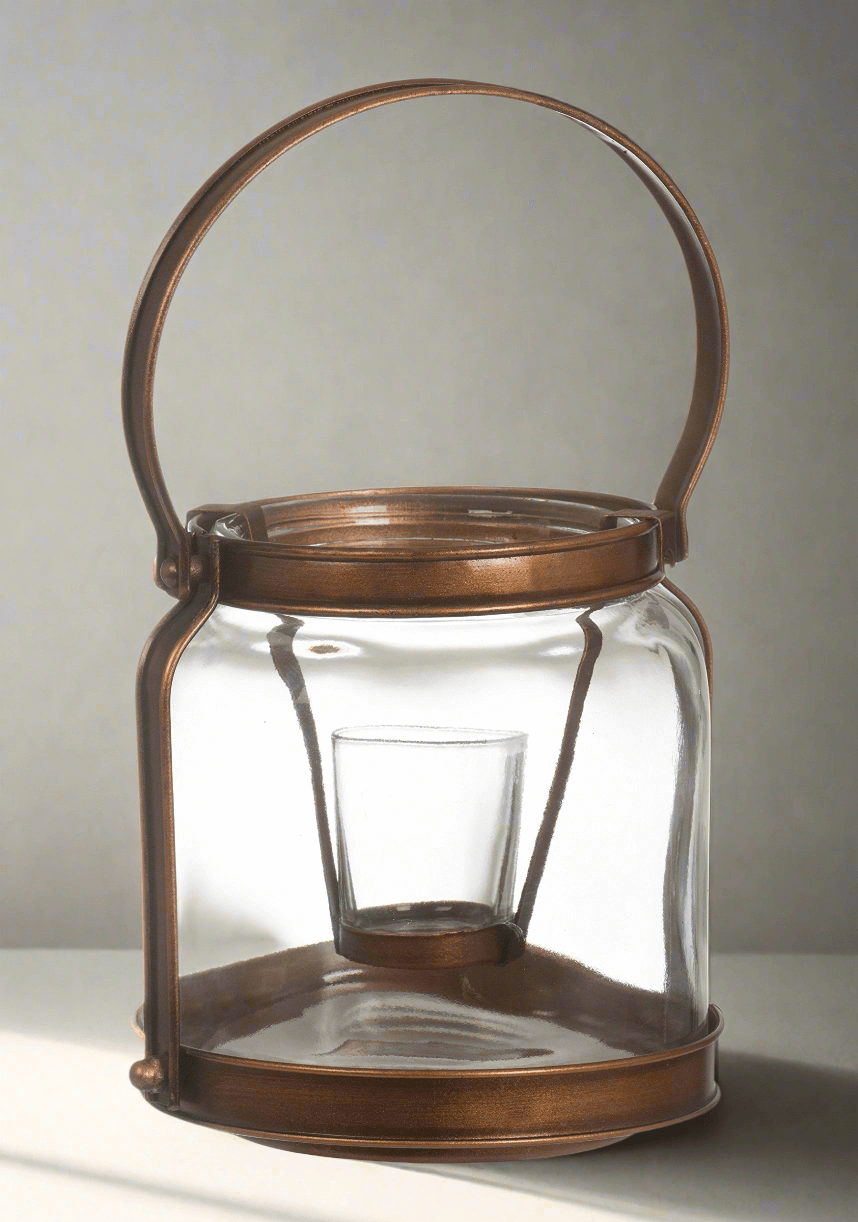 Yankee Candle - copper and glass votive holding Lantern Yankee Candle