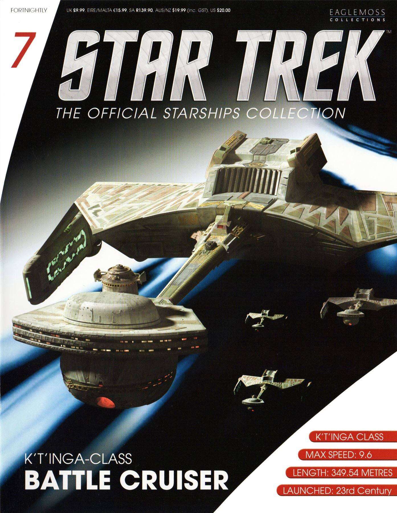 #07 Klingon Battle Cruiser (K't'inga class) Ship Model Die Cast Starship STDC07 (Eaglemoss / Star Trek) Real Merch