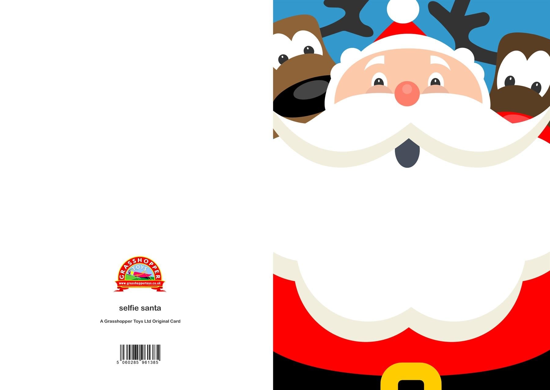 Curious Minds Jolly Santa and Photobombing Reindeer Christmas Card Curious Minds