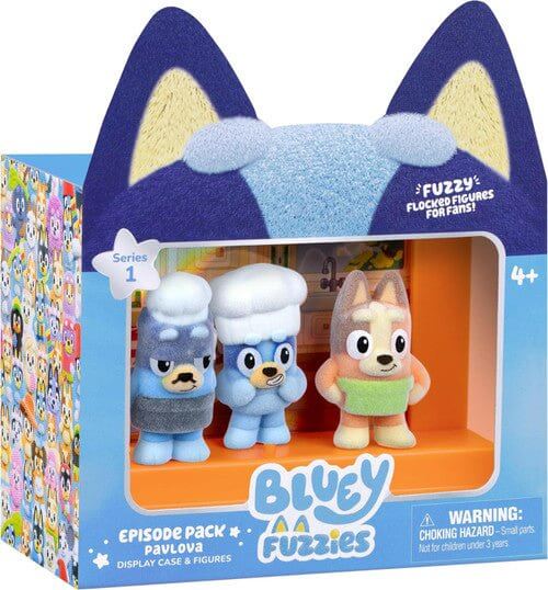 Bluey Fuzzies Episode Pack Pavlova with 3 Figures and Case Bluey