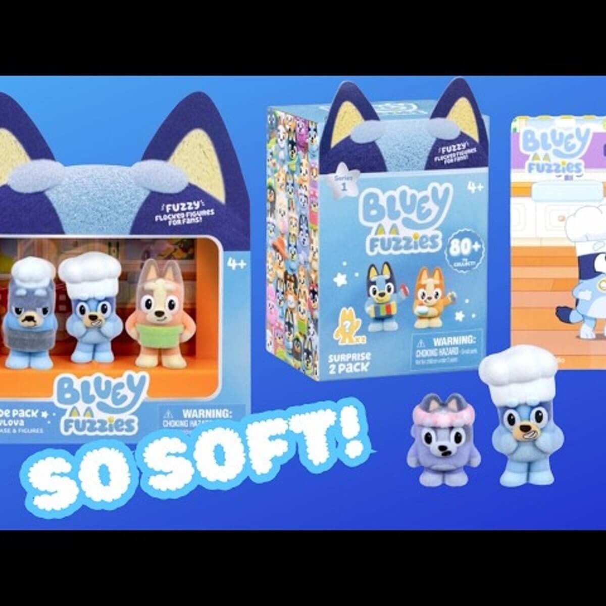 Bluey Fuzzies Episode Pack Pavlova with 3 Figures and Case Bluey