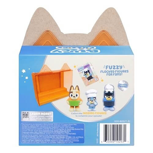 Bluey Fuzzies Episode Pack Pavlova with 3 Figures and Case Bluey