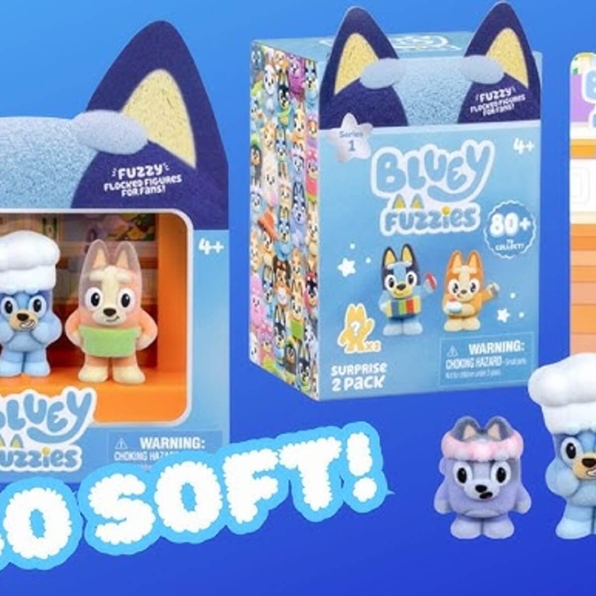 Bluey Fuzzies Episode Pack The Beach 3 Figures And Display Case Bluey