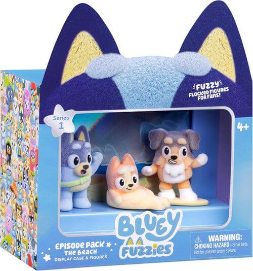 Bluey Fuzzies Episode Pack The Beach 3 Figures And Display Case Default Title Bluey