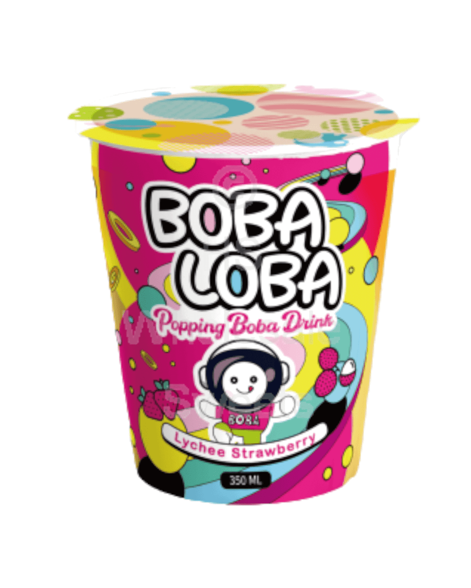 Boba Loba Lychee Strawberry Drink Cup 350ml - The Imagination ShopSoft Drinks