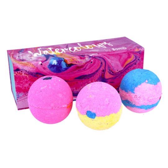 Bomb Cosmetics Fizzy Bath Bombs Watercolours Gift Set Large Bomb Cosmetics