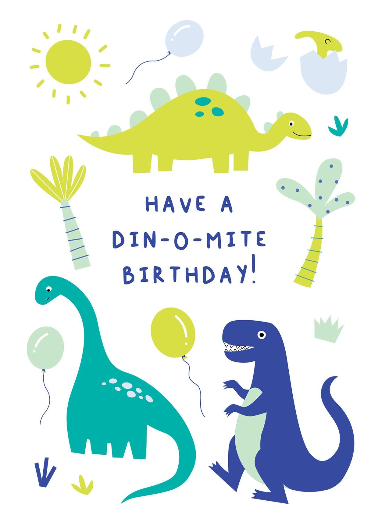 Have a Din-O-Mite Birthday! Birthday Card (105 x 148 mm) Curious Minds