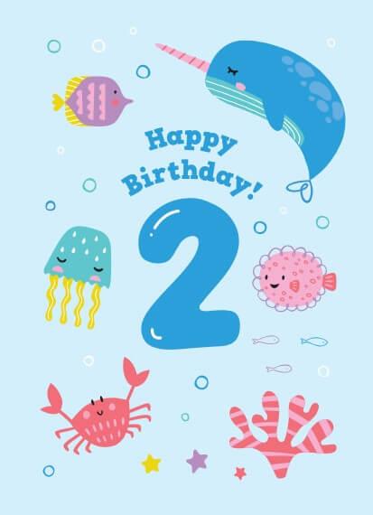 Happy Birthday Card - Age 2 (105 x 148 mm) Curious Minds