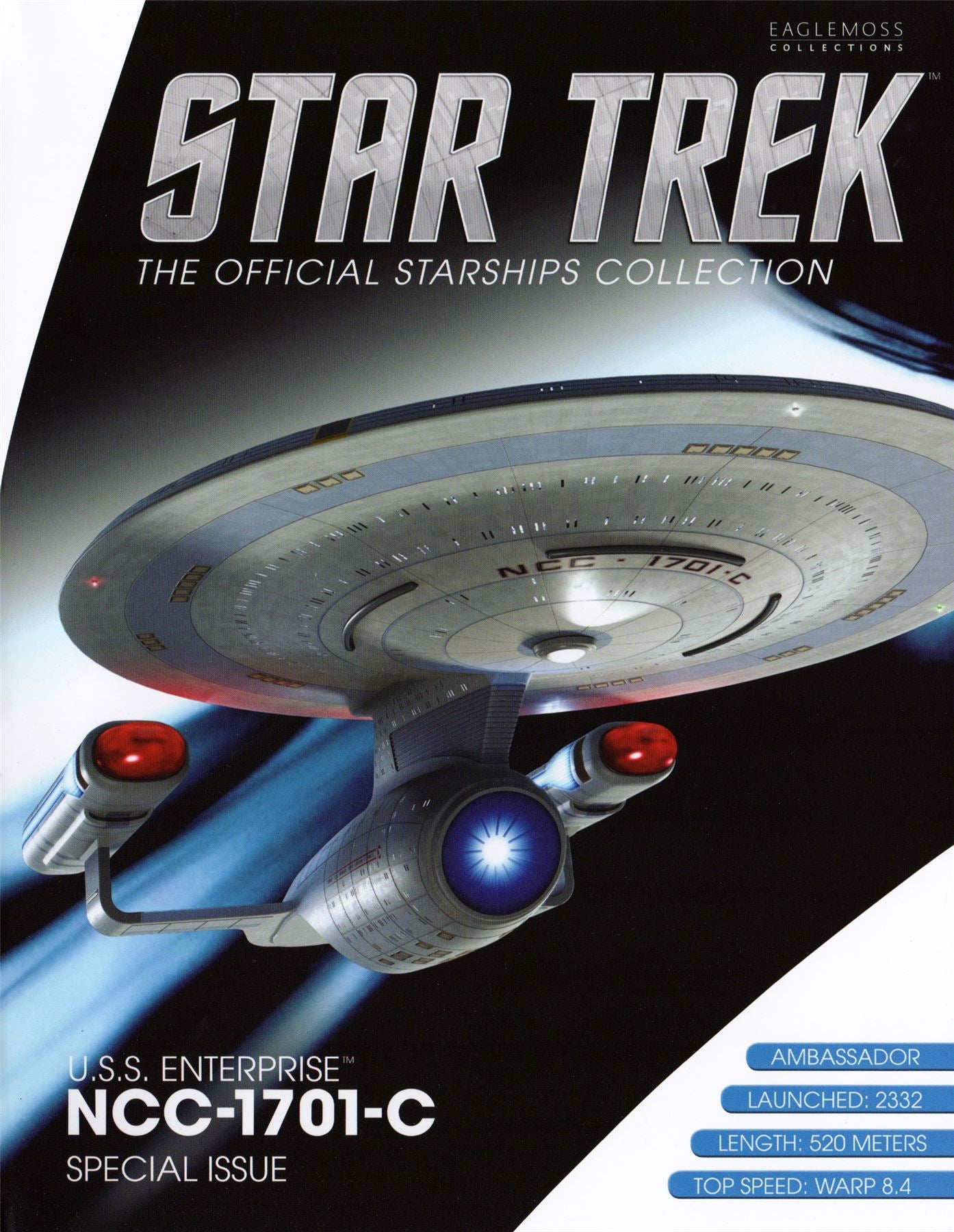 #10 U.S.S. Enterprise NCC-1701-C XL EDITION Model Die Cast Ship (Eaglemoss / Star Trek) Real Merch