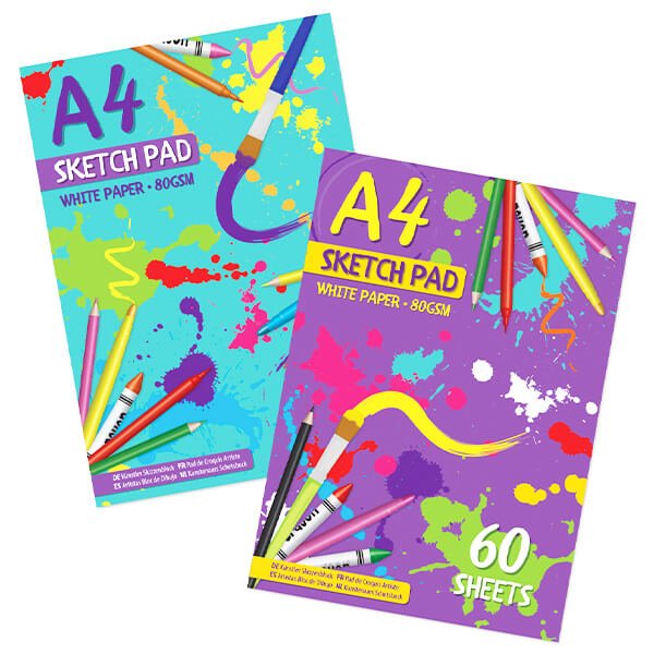 Children's A4 Sketch Pad with 60 Sheets of 80gsm White Paper - The Imagination ShopArts & Crafts > Stationary > Pads & Journals > Sketchpads