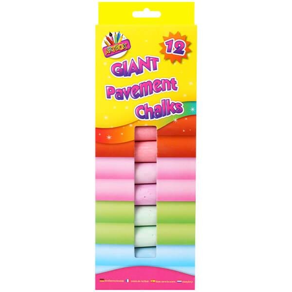 Children's Pack of 12 Giant Pavement Chalks in Pastel Colours - The Imagination ShopArts & Crafts > Stationary > Chalk & Chalkboards > Chalk
