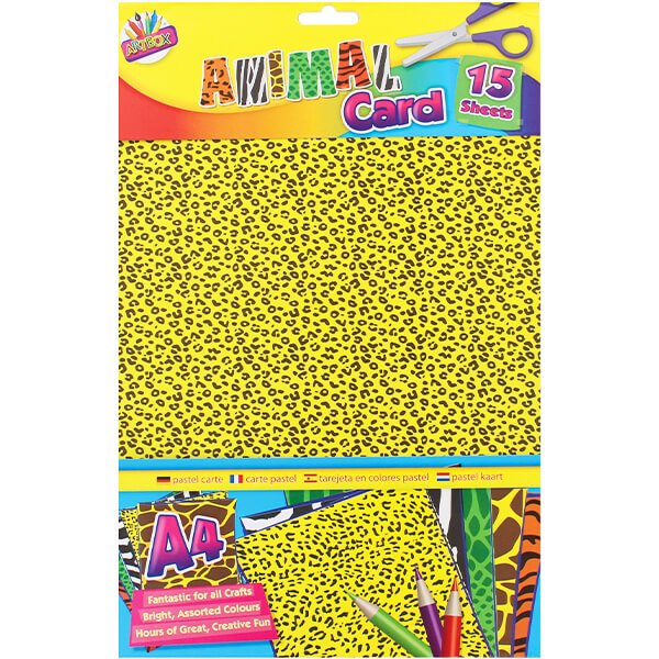 Children's Pack of 15 Fun A4 Animal Print Craft Card Sheets - The Imagination ShopArts & Crafts > Paper & Craft Materials > Paper > Card Paper