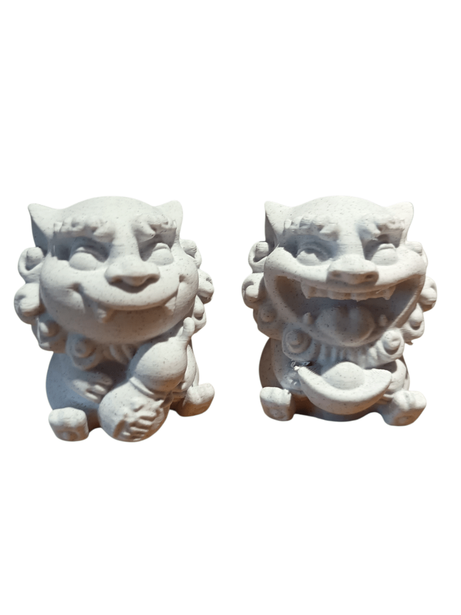 Cute Happy Stone Effect Ornaments (Pair) PLA The Imagination Shop
