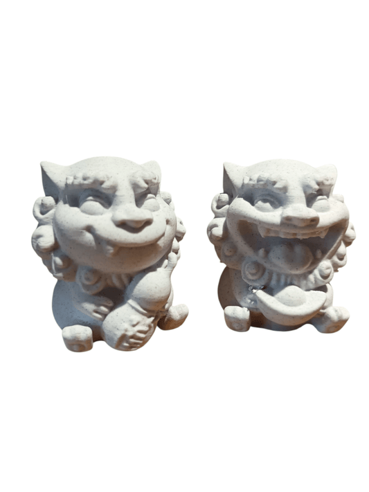 Cute Happy Stone Effect Ornaments (Pair) PLA The Imagination Shop