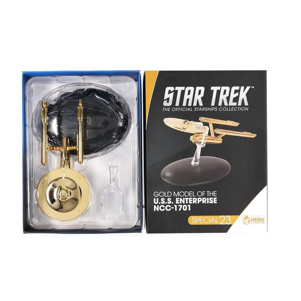 #23 Gold U.S.S. Enterprise NCC-1701 Model Die Cast Ship SPECIAL ISSUE (Eaglemoss / Star Trek) Real Merch
