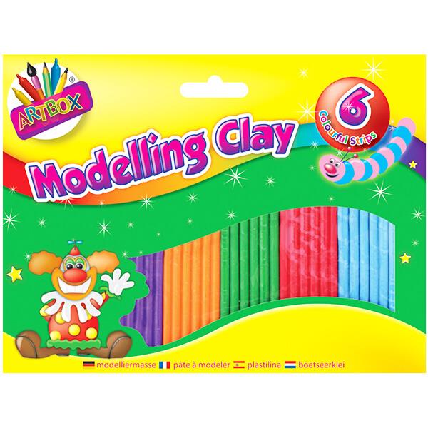 Children's Pack of 6 Non-Toxic Colourful Modelling Clay Strips Curious Minds