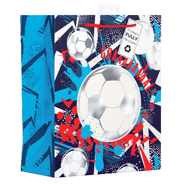 Large Gift Bag with Football Design (W265 x H330 x D140 mm) Curious Minds