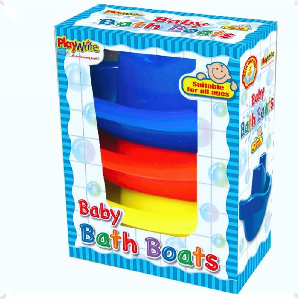 Set of Three Colourful Floating Bath Time Boats for Babies Curious Minds