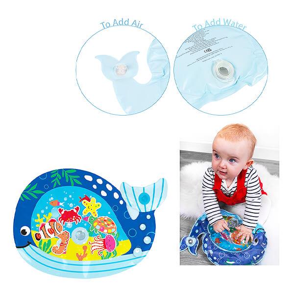 Baby's Fun Sensory Water Play Mat with Whale Design (36x27 cm) Curious Minds
