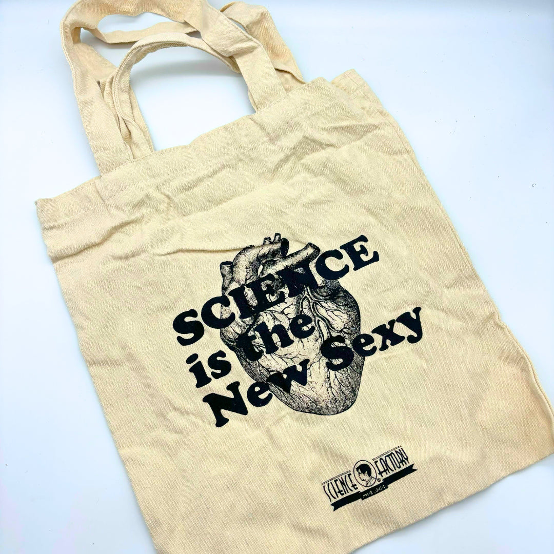 Mr Sci Glass Specimen Jar & Science Tote Bag Beating Forever (Heart) Curious Minds