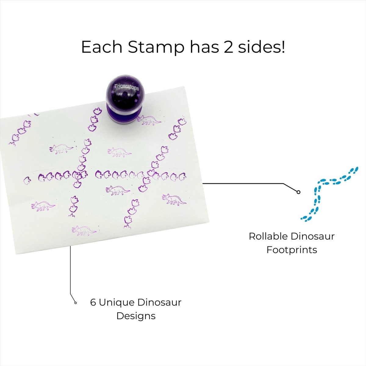 Double Sided Self Inking Dinosaur Stamper with Roller (single) - The Imagination Shop