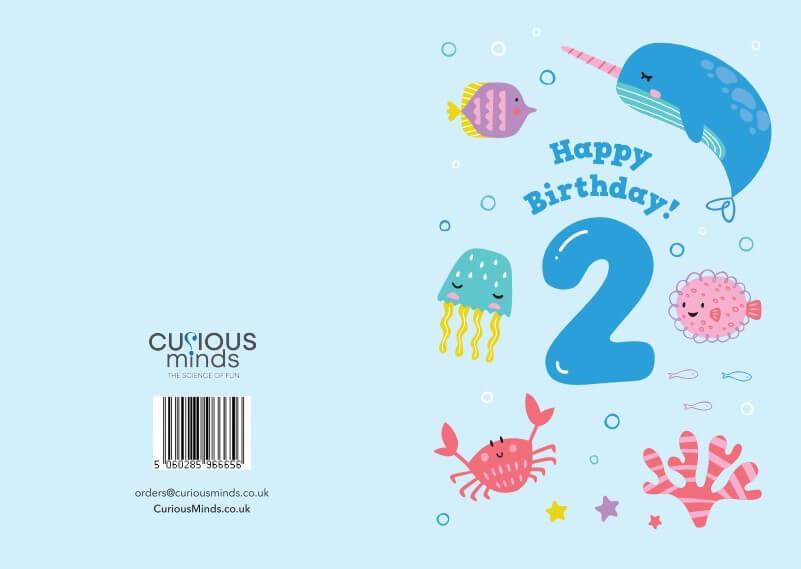 Happy Birthday Card - Age 2 (105 x 148 mm) Curious Minds