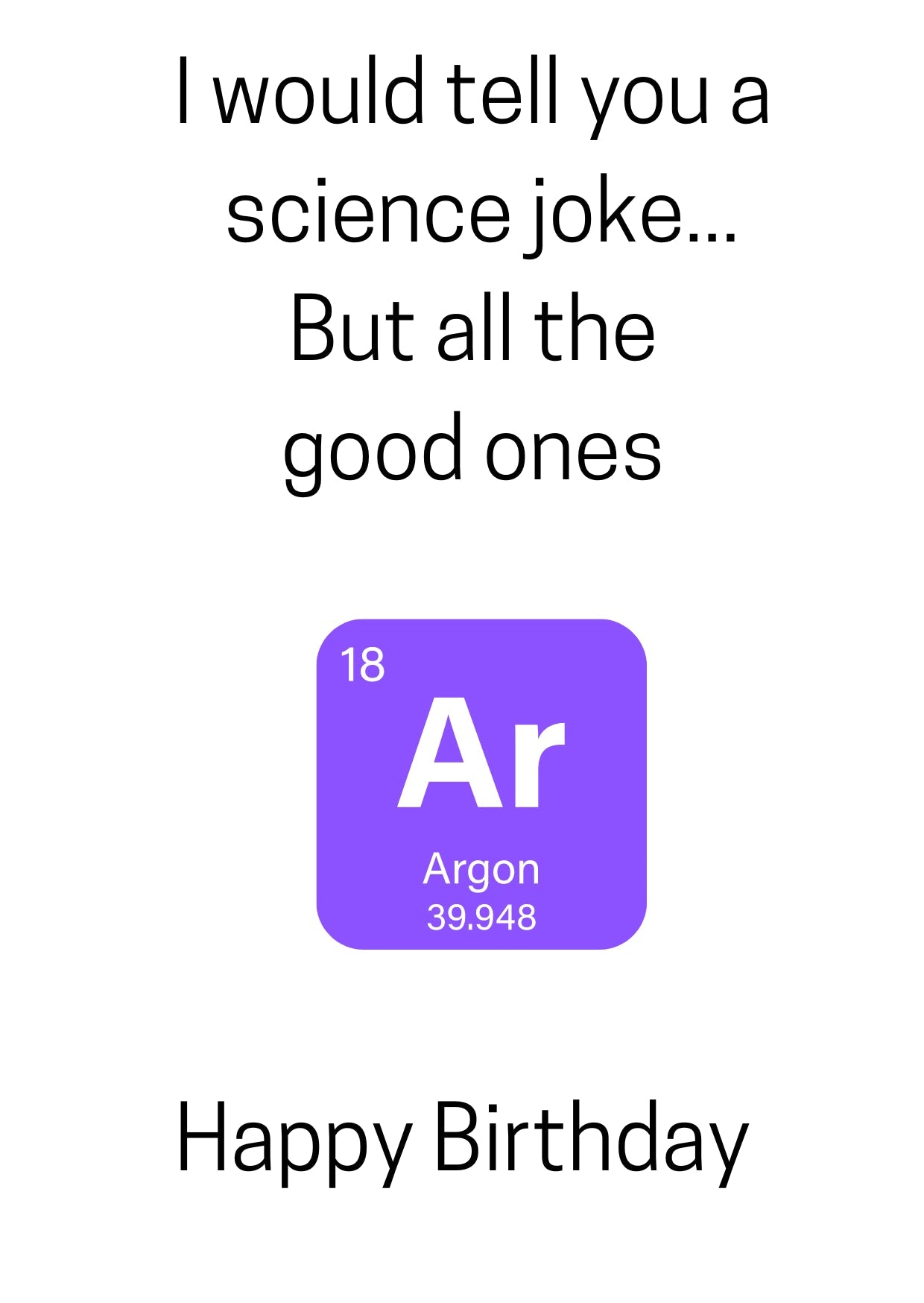 Curious Minds Periodic Table Science Joke Birthday Card (105 x 148 mm) Curious Minds