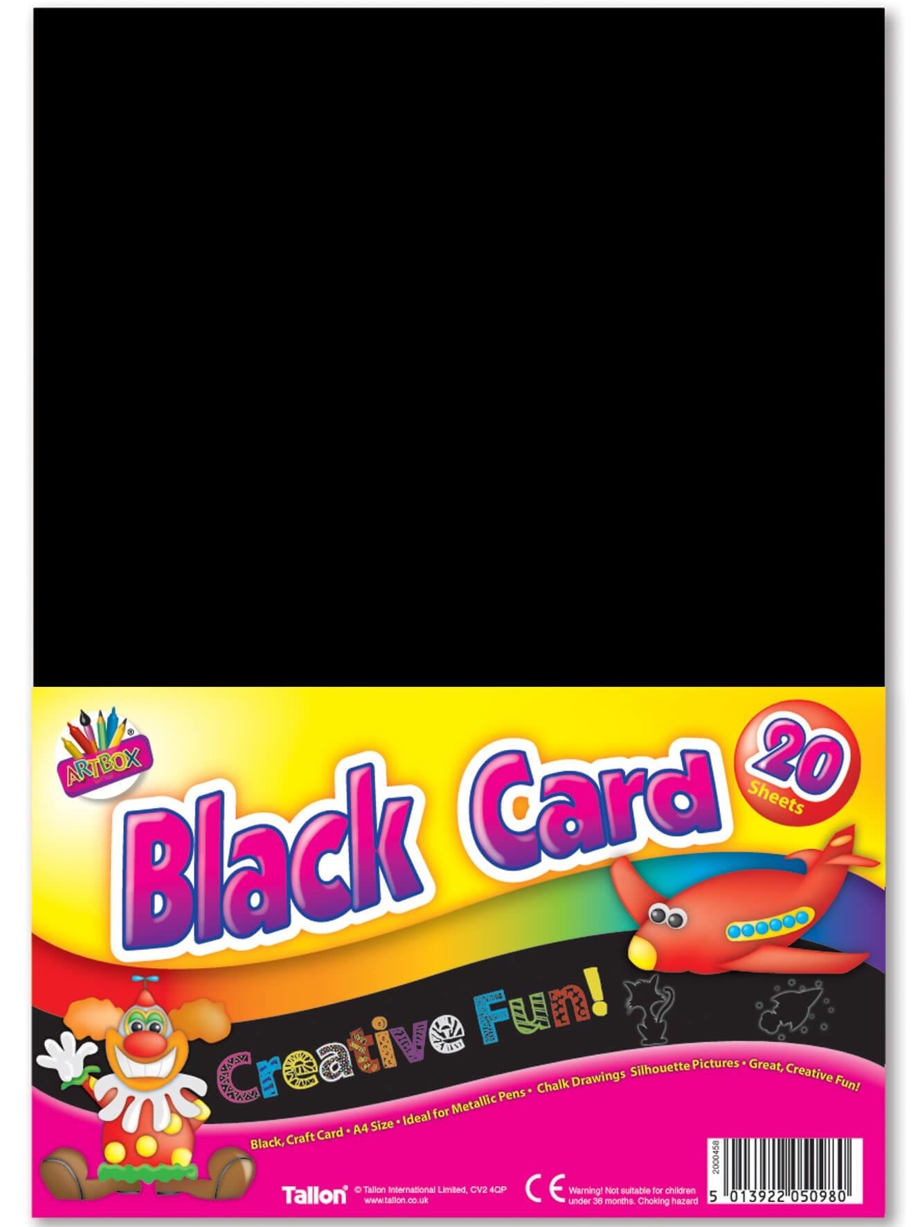 Children's Pack of 15 A4 Black Activity Craft Card Sheets Curious Minds