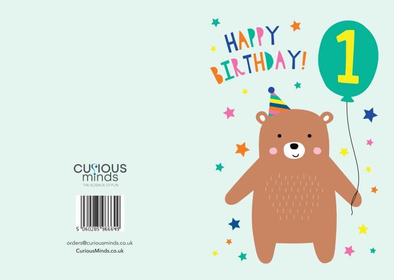 Happy Birthday Card - Age 1 (105 x 148 mm) Curious Minds