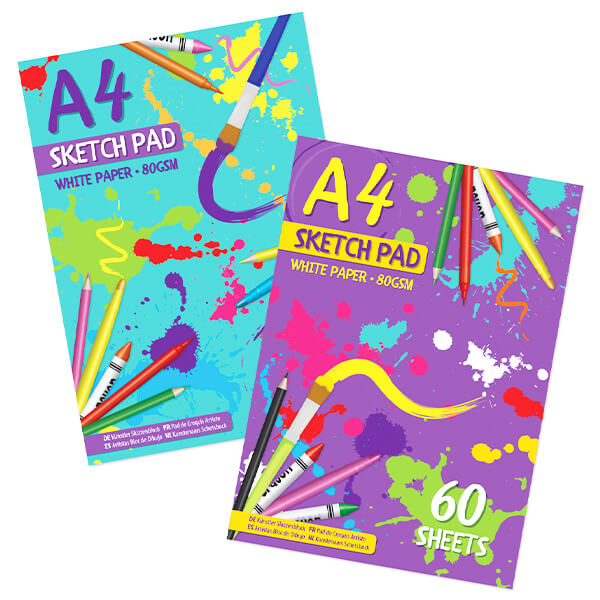 Children's A4 Sketch Pad with 60 Sheets of 80gsm White Paper Curious Minds