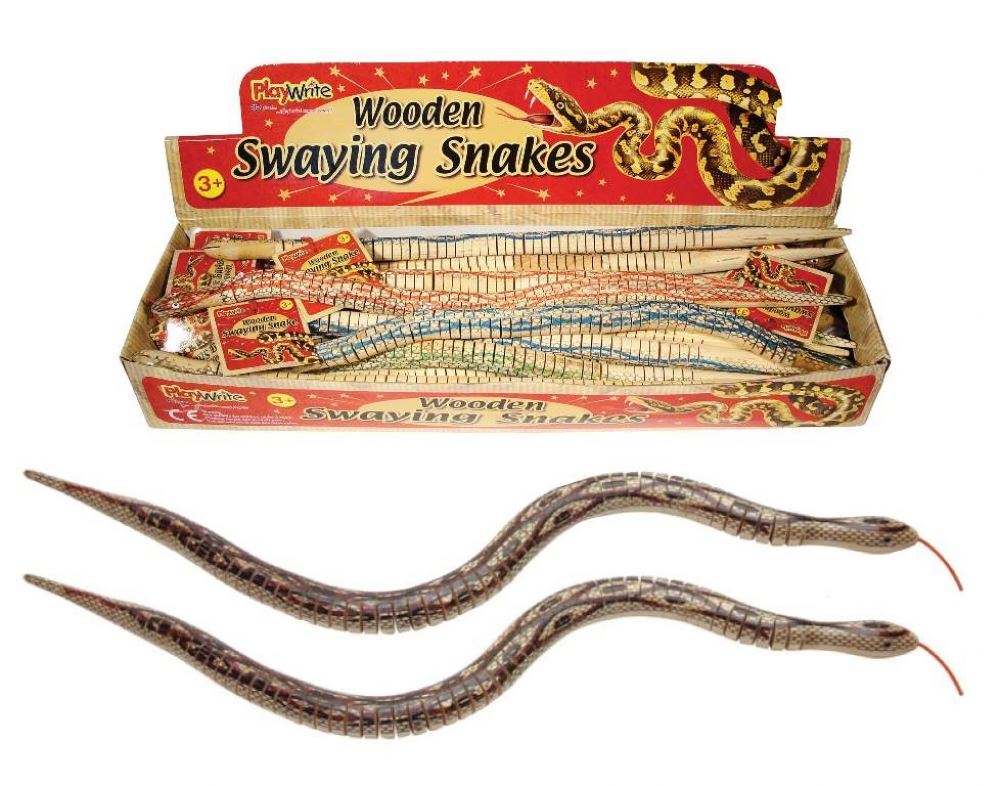 Children's Wooden Swaying Jointed Snake Toy with Realistic Movement Curious Minds