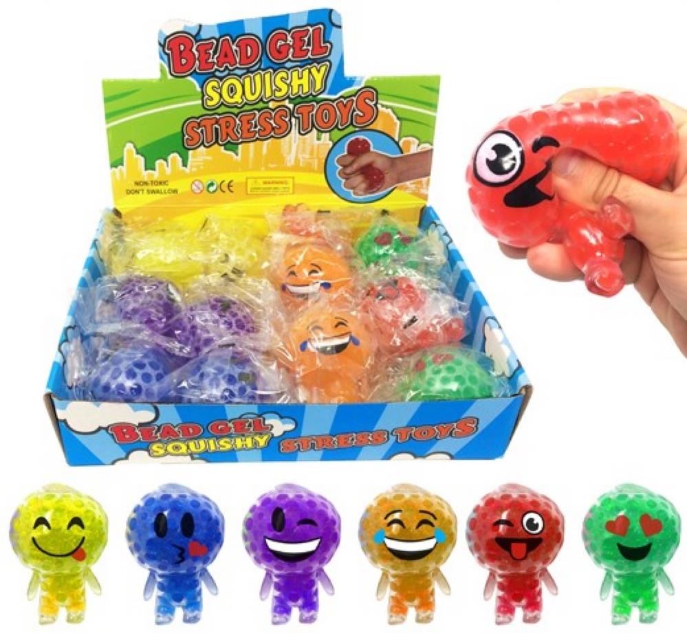 Colourful Emoji Themed Squishy Bead Gel Man Stress Toy Curious Minds