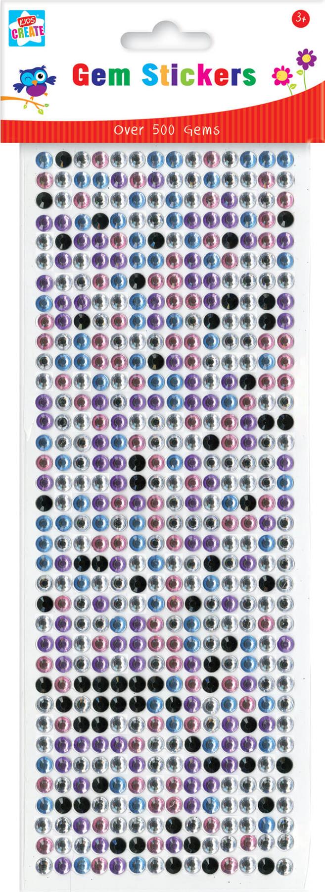 Children's Pack of Over 500 Cute Gem Sticker Embellishments Curious Minds