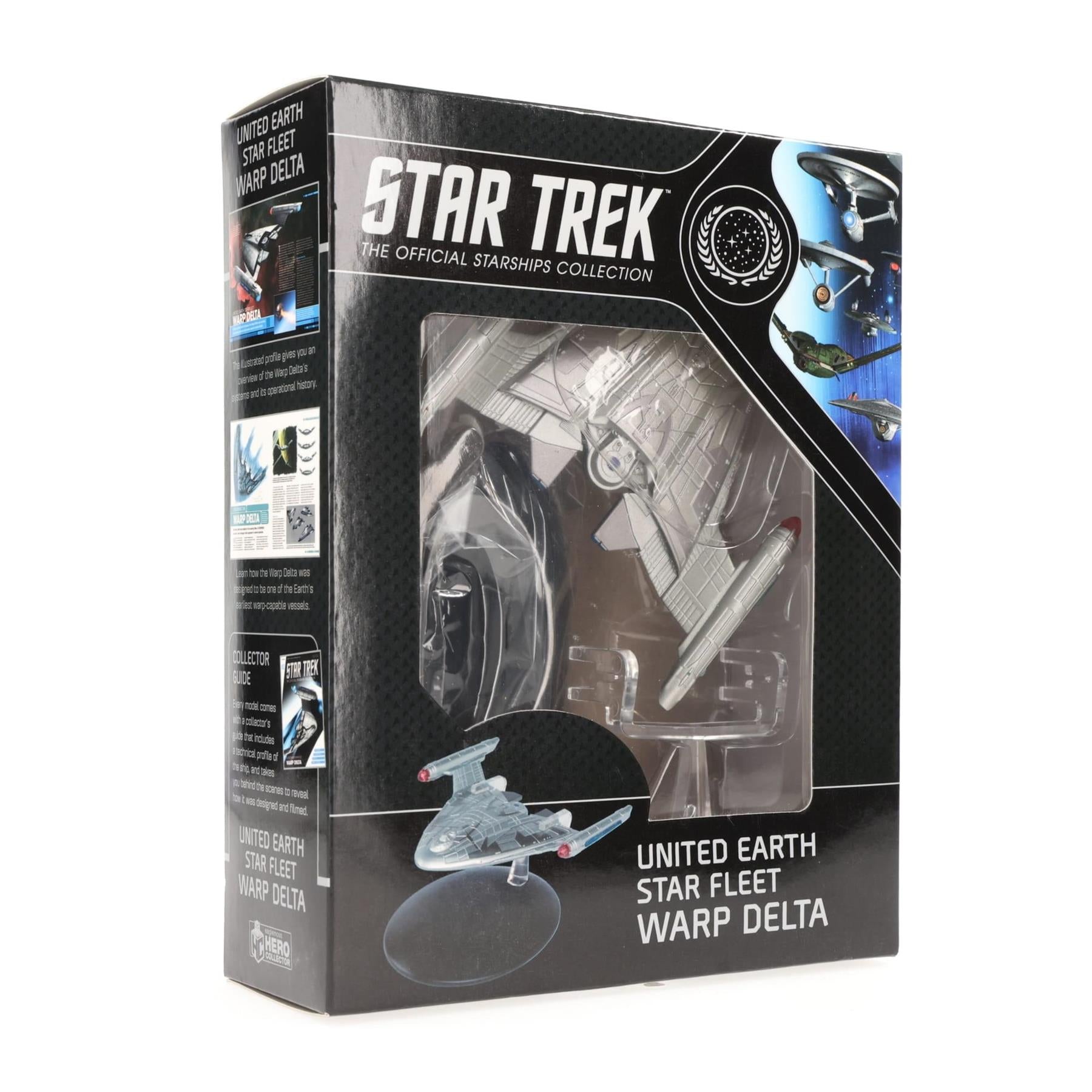 #82 United Earth Starfleet Warp Delta Model Diecast Ship Window Box (Eaglemoss / Star Trek) Real Merch