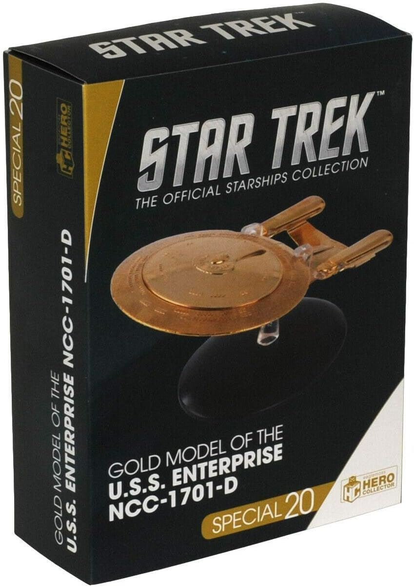 #20 Gold U.S.S. Enterprise NCC-1701-D Model Die Cast Ship SPECIAL ISSUE (Eaglemoss / Star Trek) Real Merch