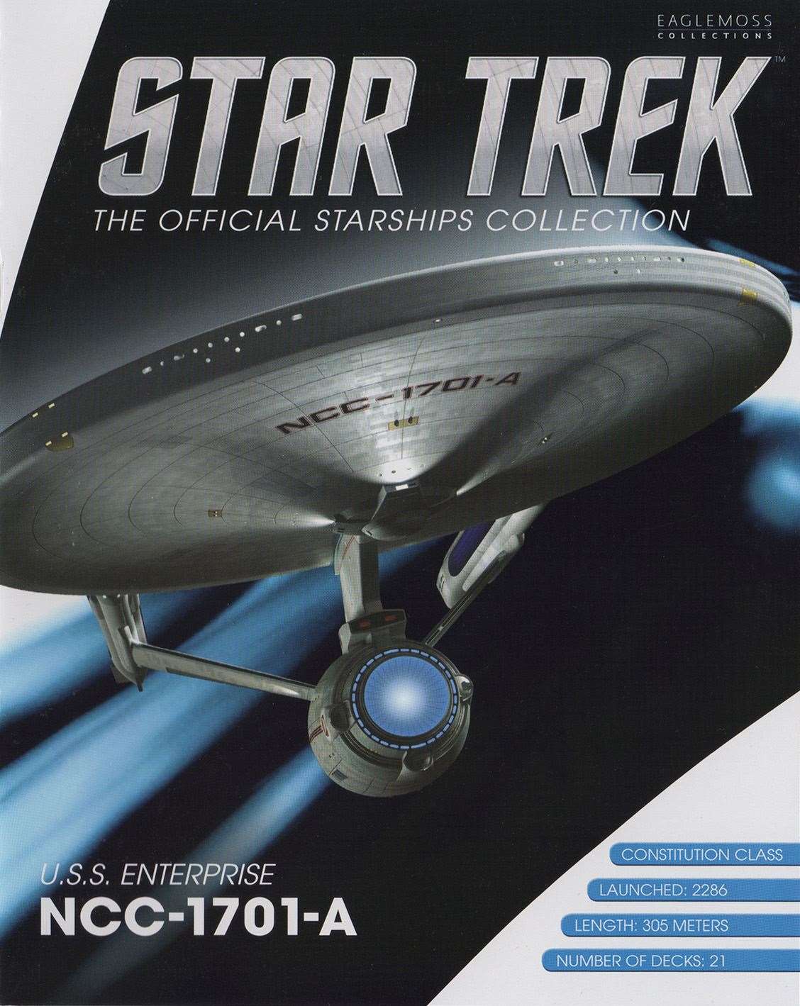 #12 U.S.S. Enterprise NCC-1701-A (Constitution-class refit) Diecast Model Ship Window Boxed (Eaglemoss / Star Trek) Real Merch