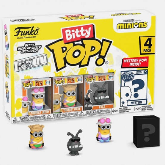 Funko Bitty Pop! Minions Young Gru Tourist Jerry 4 Pack Assorted Funko