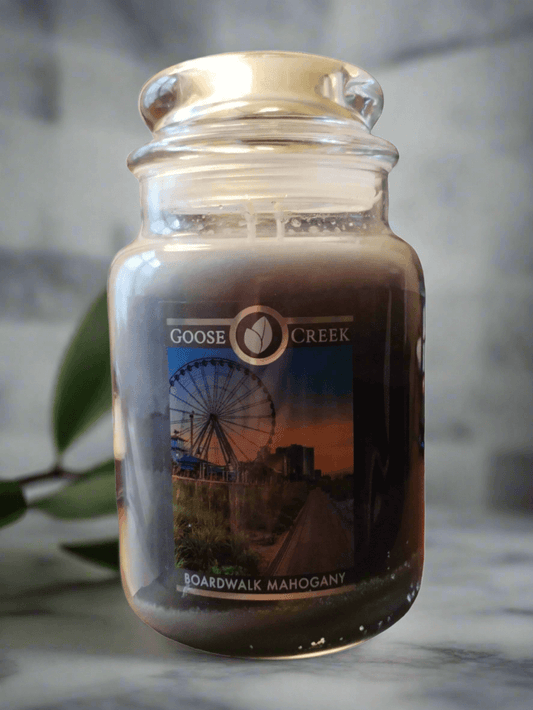 Goose Creek - Boardwalk Mahogany Large Jar Candle - The Imagination Shop