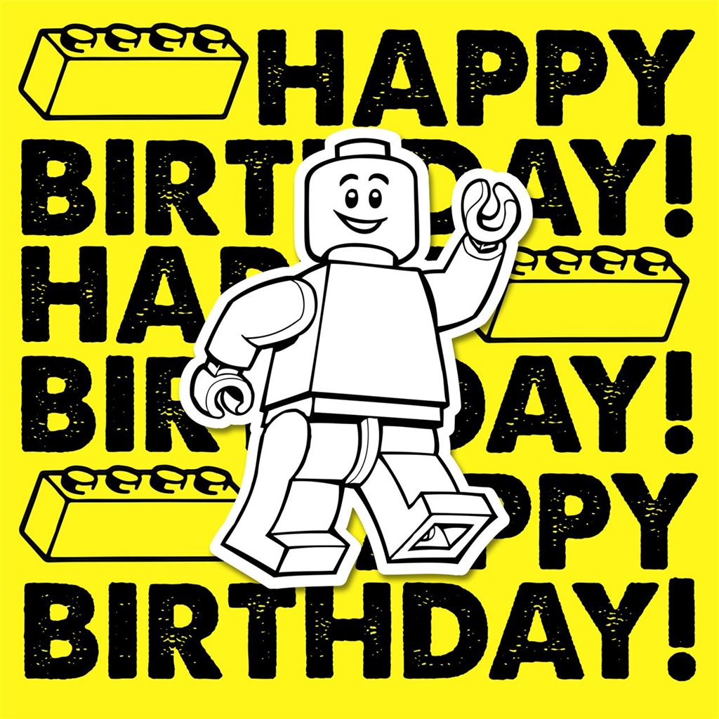Hallmark - Birthday Card Open Lego Iconics - Brickman Yellow - The Imagination Shop
