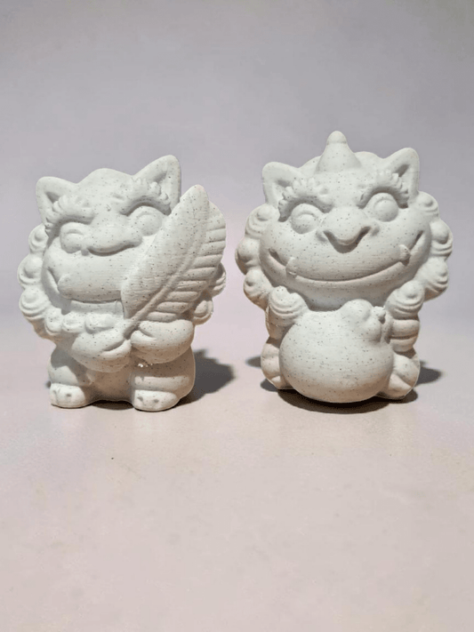 Happy Cute Stone Effect Shelf Ornaments (Pair) PLA The Imagination Shop
