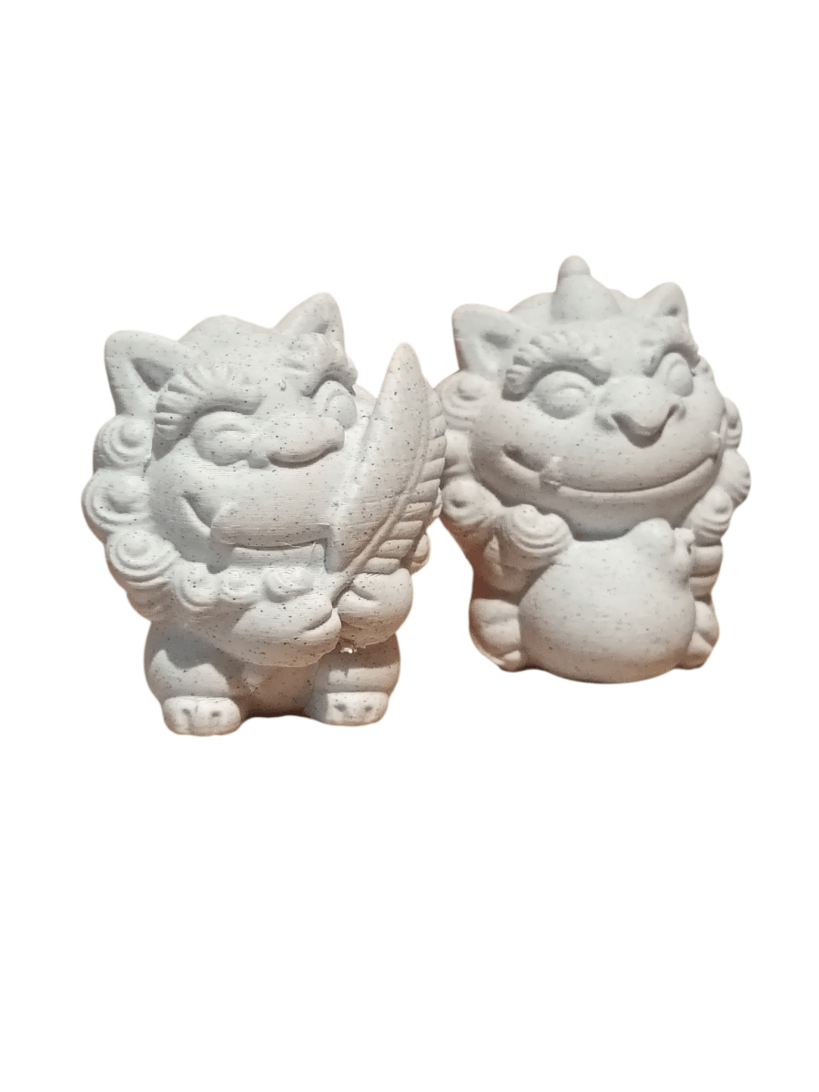 Happy Cute Stone Effect Shelf Ornaments (Pair) PLA The Imagination Shop