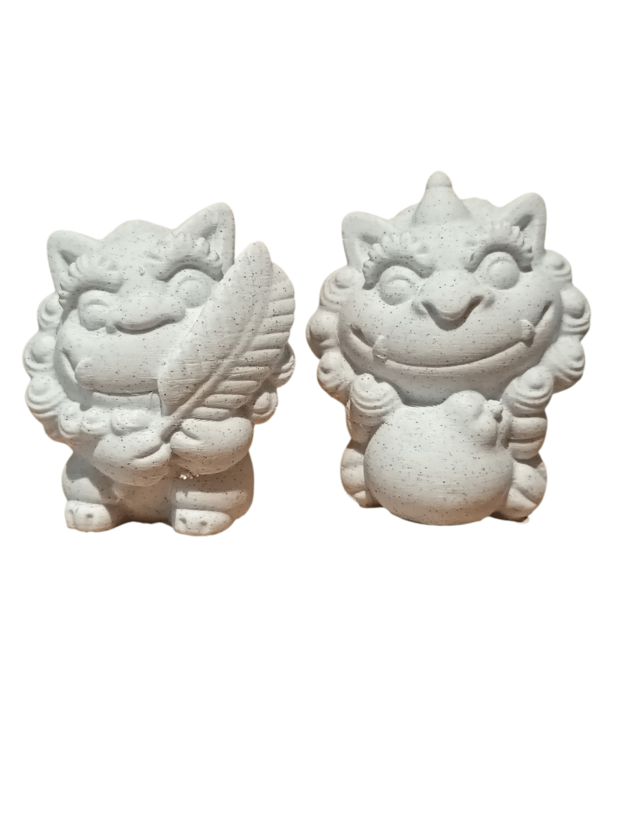 Happy Cute Stone Effect Shelf Ornaments (Pair) PLA The Imagination Shop