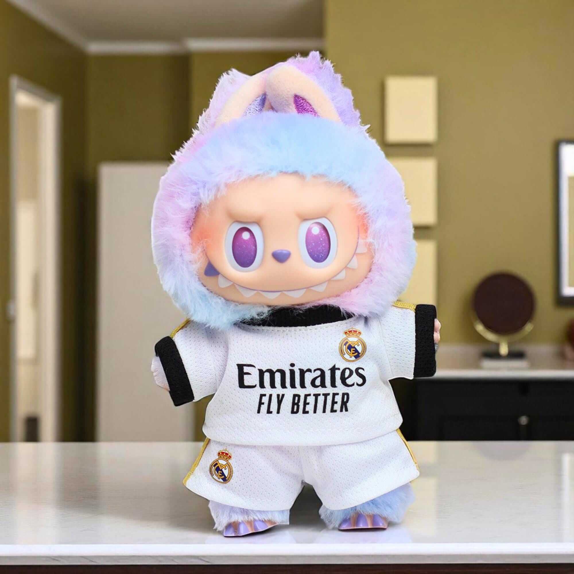 Football Labubu Outfit Handmade Doll Clothes Real Madrid Kit FOXLEY LONDON