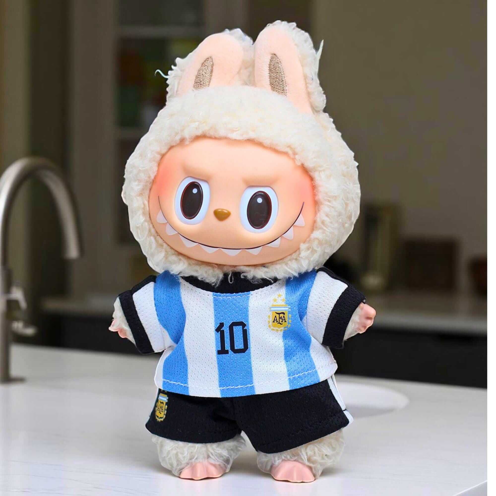 Football Labubu Outfit Handmade Doll Clothes Argentina Kit FOXLEY LONDON
