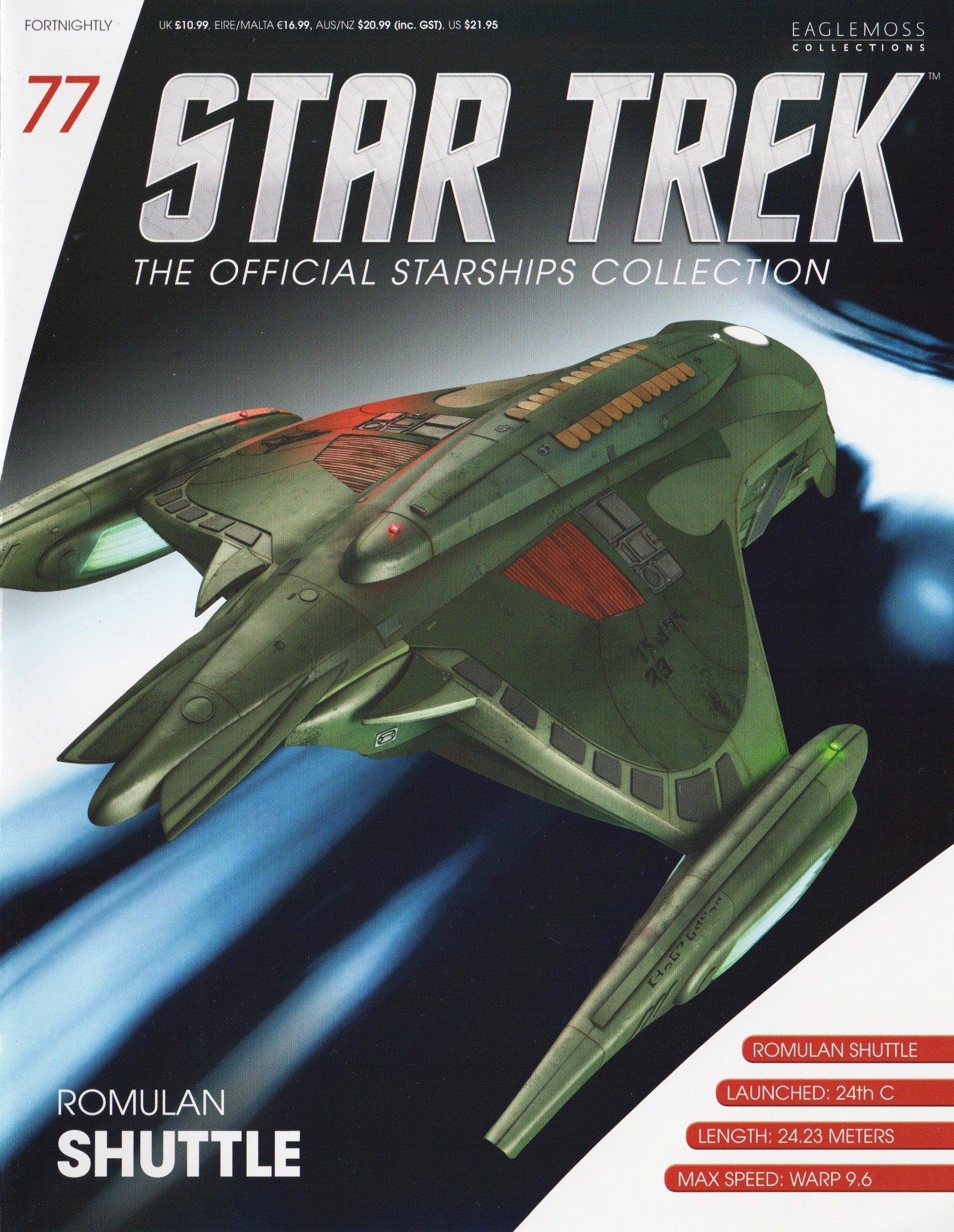 #77 Romulan Shuttle Star Trek Diecast Model Ship (Eaglemoss / Star Trek) Real Merch