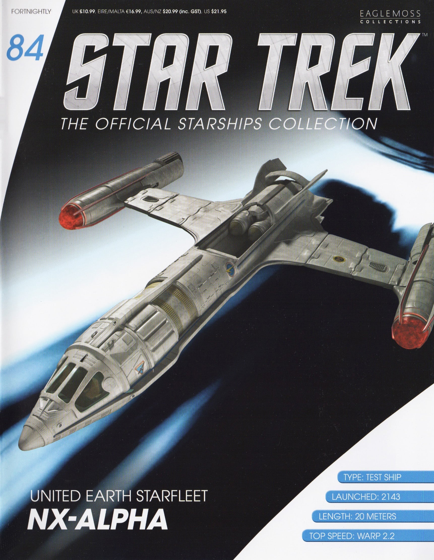 #84 United Earth Starfleet NX-Alpha Starship Model (Eaglemoss / Star Trek) Real Merch