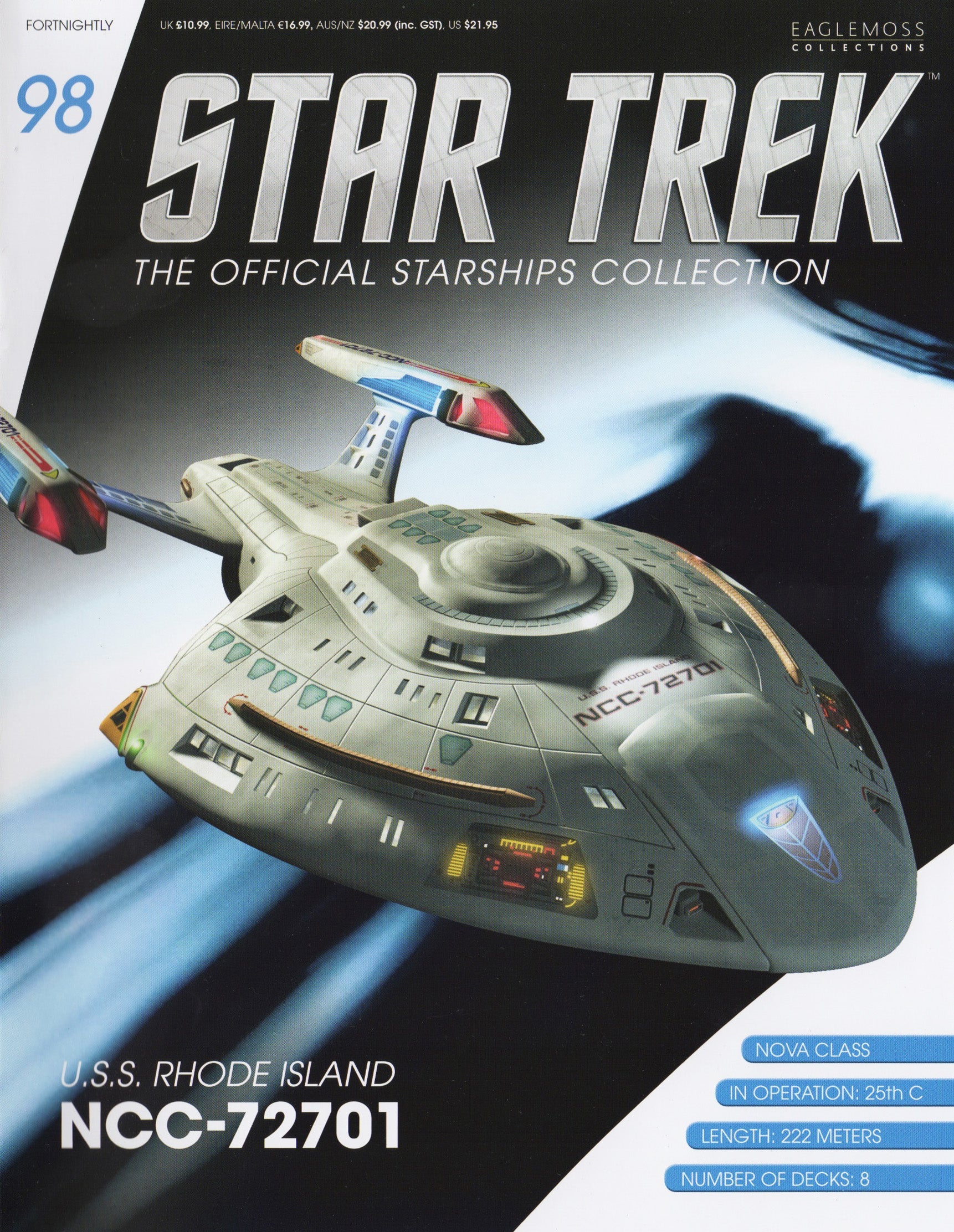 #98 U.S.S. Rhode Island NCC-72701 Ship Die-Cast Model STDC98 (Eaglemoss / Star Trek) Real Merch
