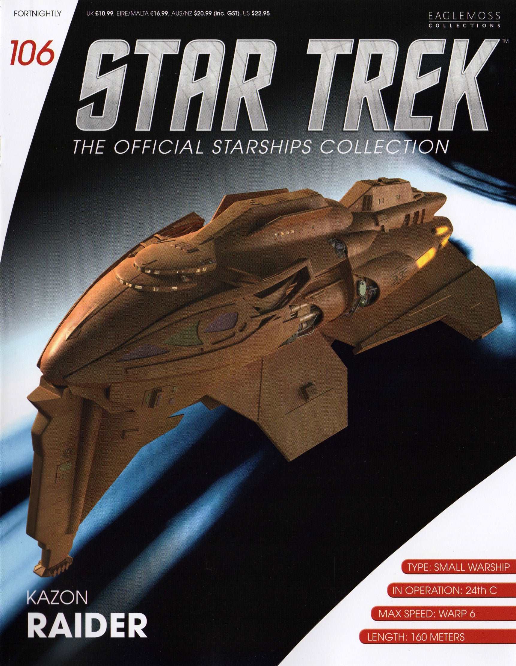 #106 Kazon Raider Starship Die-Cast Model (Eaglemoss / Star Trek) Real Merch