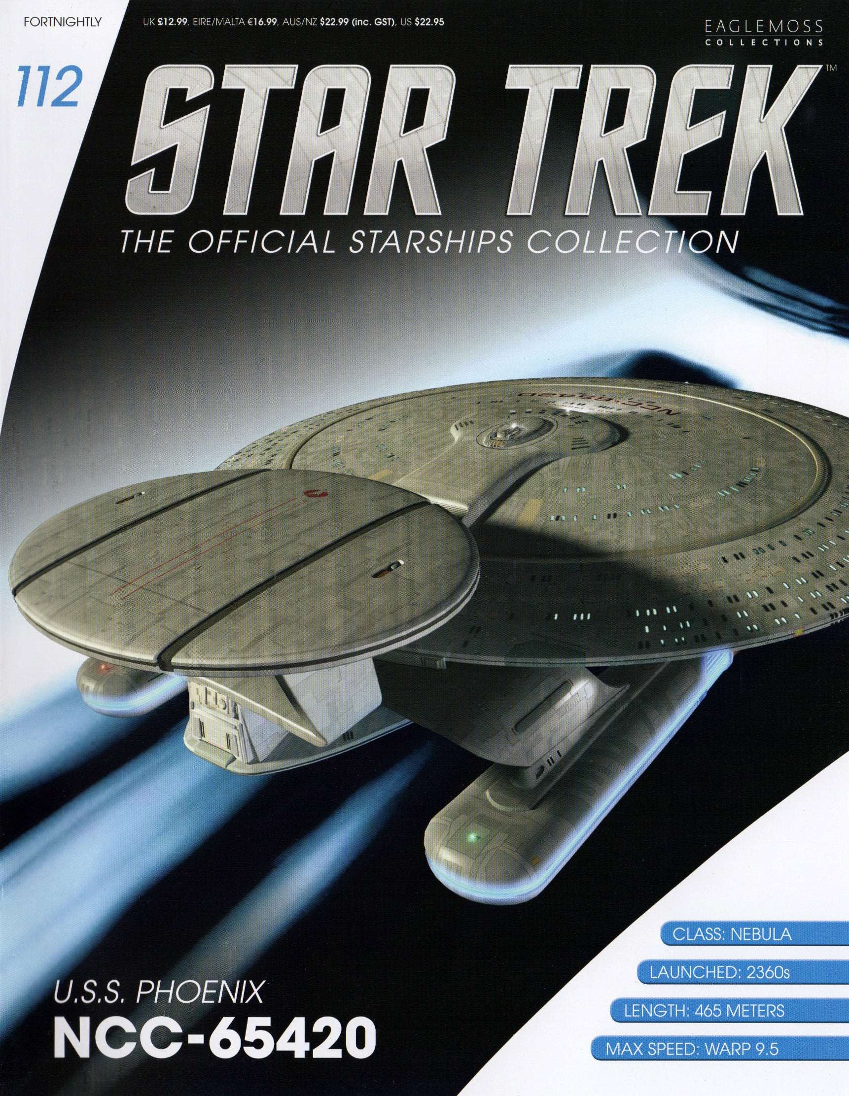 #112 U.S.S. Phoenix NCC-65420 Nebula Class Model Diecast Ship (Eaglemoss / Star Trek) Real Merch